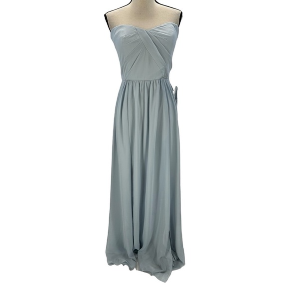 Social Bridesmaids Sleeveless Chiffon Maxi Dress - Light Blue - size 12 - Picture 1 of 10